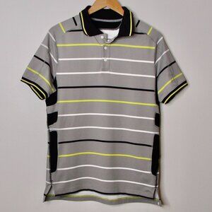 Lululemon Mens Short Sleeve Polo Shirt Top Striped Golf Athletic Medium
